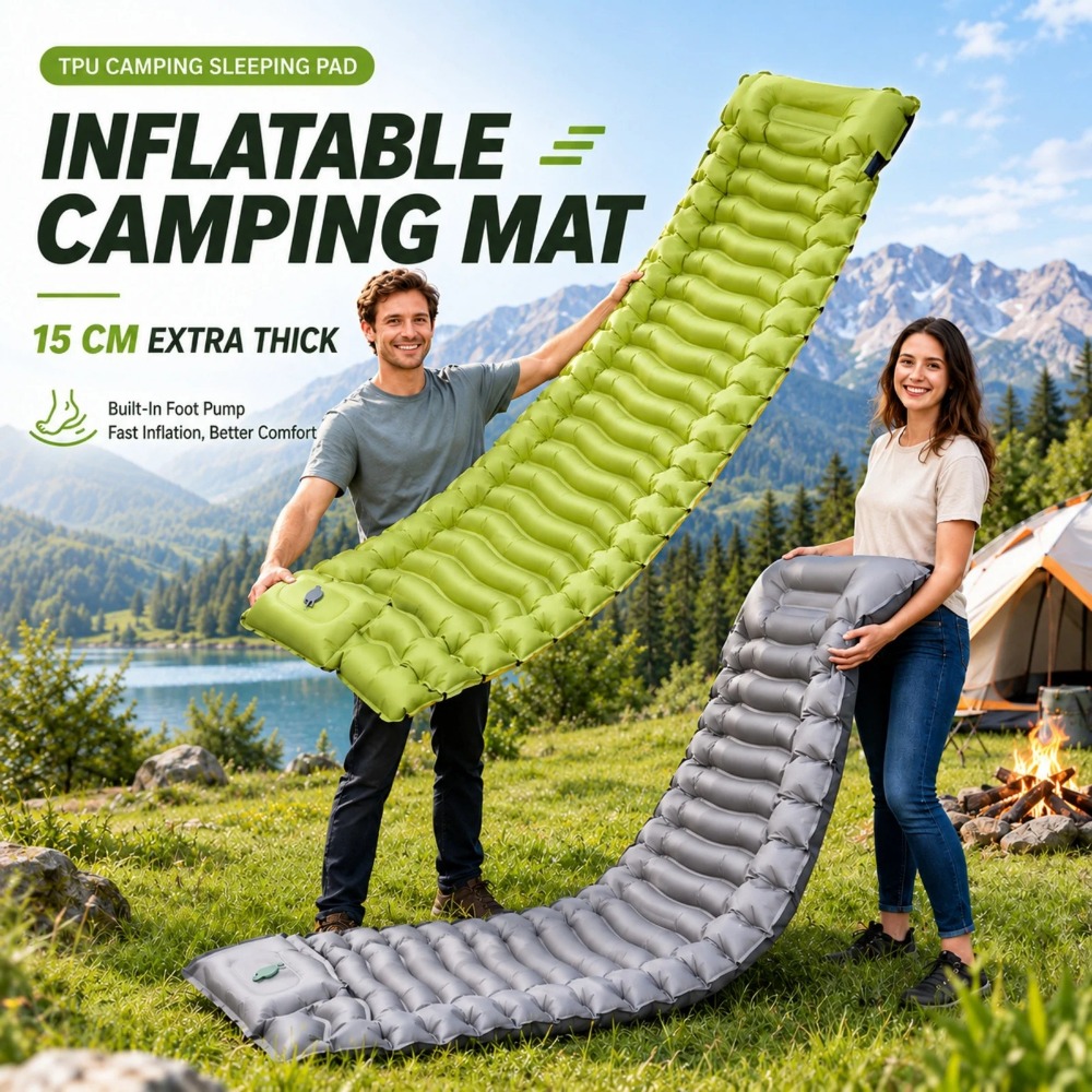 Outdoor Camping Rugs - حصيرة نوم قابلة للنفخ للتخييم، فراش