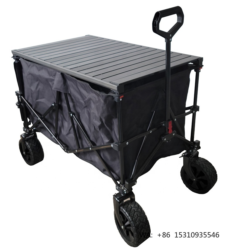 Outdoor Camping Trolley - عربة قابلة للطي بطاولة قابلة للتعديل