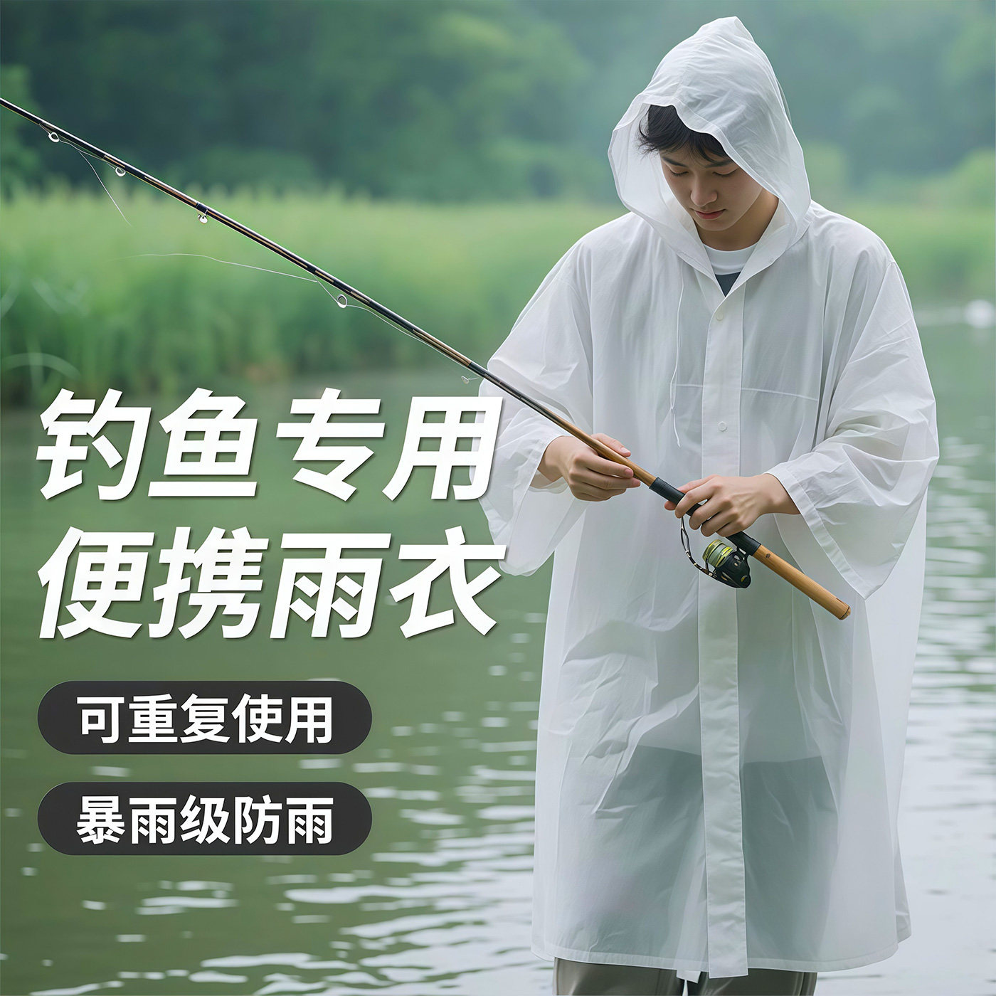 Camping Rain Poncho - معطف مطر من مادة EVA قابل