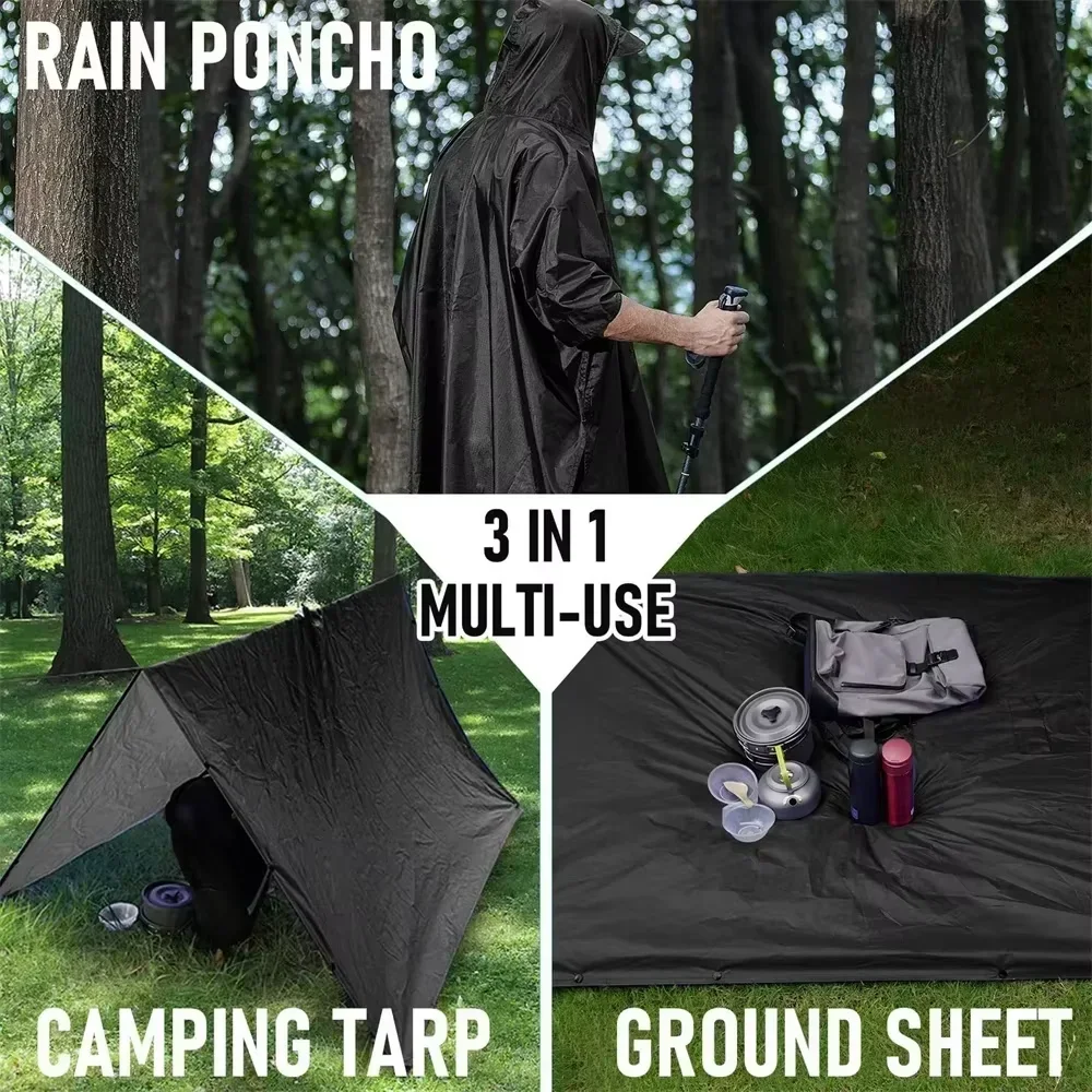 معطف مطر متعدد الاستخدامات 3 ف - مراجعة Camping Rain Poncho وسعره