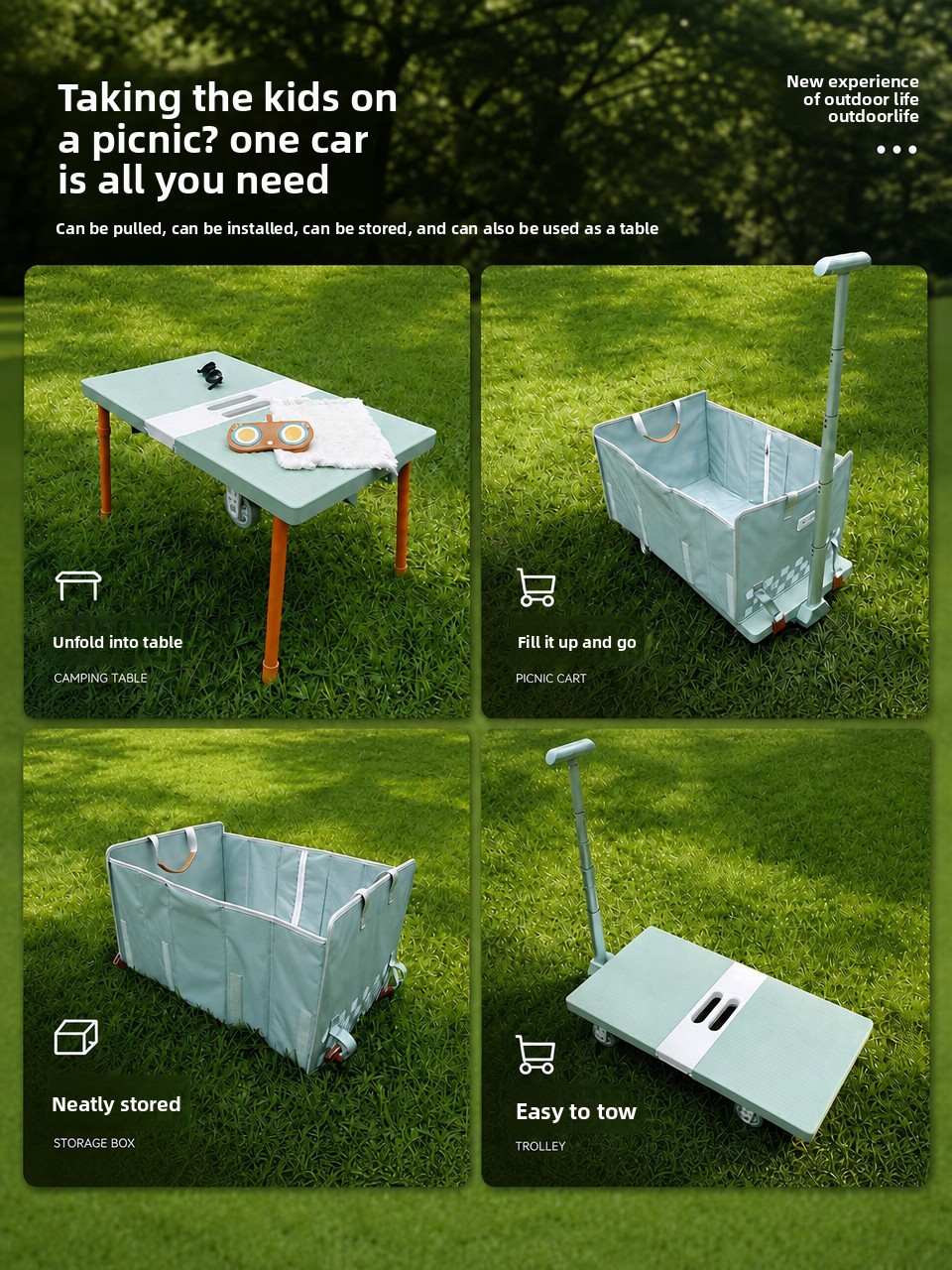 عربة يدوية قابلة للطي للاستخدا - مراجعة Outdoor Camping Trolley وسعره
