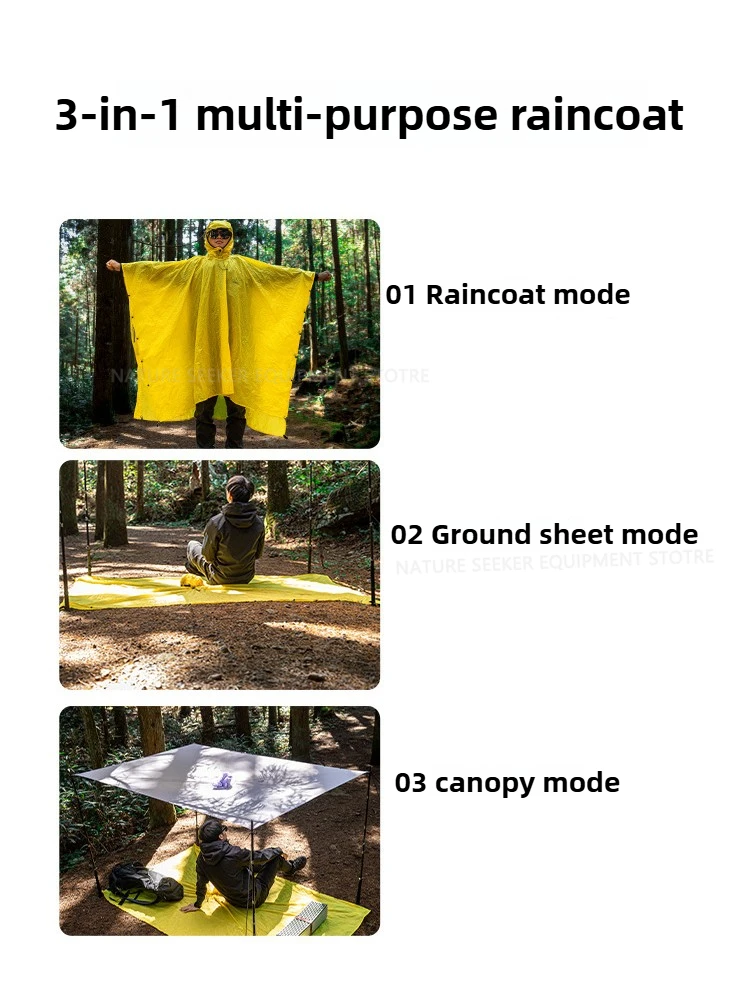 15D/210T معطف واق من المطر مقا - مراجعة Camping Rain Poncho وسعره